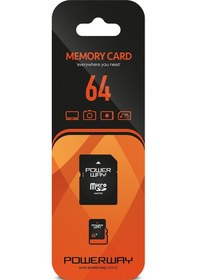 Resim Powerway 64 GB MicroSDHC Class 10 Hafıza Kartı + Adaptör 