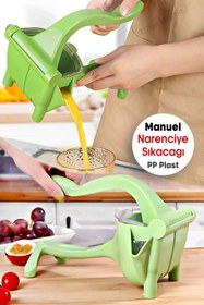 Resim Manuel Meyve Suyu Sıkacağı Eko Narenciye Sıkma Aleti PP Plastik Basınçlı El Meyve Sıkacağı Yeşil 