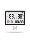 Resim Lemestar Termometreler Wifi Akıllı Sıcaklık Nem Sensörleri Zaman Büyük Ekran Ev Ofis Yatak Odası Mutfak Beyaz 