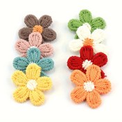 Resim 80 Adet Sevimli Örgü Beş Yapraklı Çiçek Aplikeleri, 1.5cm - DIY Saç Tokaları, Baş Aksesuarları & El Sanatları Süslemeleri İçin Mükemmel 