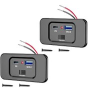 Resim Honeybeeshop Çift Usb Qc3 0 Ve Pd3 0 Araba Hızlı Şarj Soketi Kırmızı Işık İki Paket Tip C Arayüzü 12v 24v Araç Şarj Cihazı Duvara Monte Edilebilir 