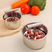 Resim 1 adet 6 delikli paslanmaz çelik köfte yapıcı - Hızlı ve Kolay DIY Köfteler, Balık Köfteleri, Kurabiye ve Sorbet - Ev ve Restoran Mutfakları için İdeal, Güç Gerektirmez, Gıda Hazırlık Aksesuarı|Modern Mutfak Aracı|Dayanıklı Mutfak Aracı 