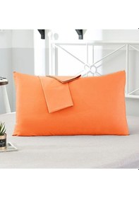 Resim Turuncu Renkli Pamukllu Ranforce Kumaştan Yastık Kılıfı 2 Adet 