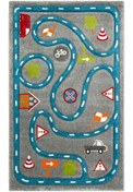 Resim akbel halı & yatak exclusive home design Kids KDS 19 Gri Mavi - Yumuşak Dokulu Hav Toz Vermez Çocuk Halısı 