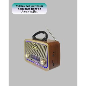 Resim Nostalji Bluetooth Ra Fm Am Sw Ahşap Eskitme Tasarım 