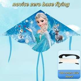 Resim Buz Prenses Temalı İnci, Elsa, Sevimli Stil, Mikro Rüzgar Kolay Uçan, Rüzgar Geçirmez Yapı, 100 Metre Süper Uzun Hattı, Güçlendirilmiş Malzeme, Çubuk Kolayca Kırılmayan, Park, Alan, Açık Alan İçin Uygun 