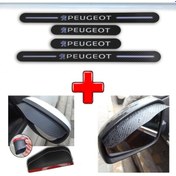 Resim Peugeot 206 Uyumlu Carbon Kapı Eşiği + Ayna Yağmur Koruyucu (552940097) 