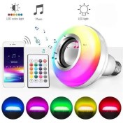 Resim Bluetooth Hoparlör Akıllı Rgb LED Işık Renk Değiştirme Ses Bombası Ampül Görünümlü 