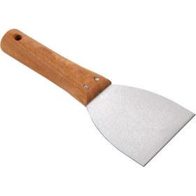 Resim Badem10 Ahşap Saplı Metal Macun Spatula Temizlik Boya Sıva Kazıma Harç Karıştırma Ispatulası 8 cm 