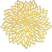 Resim 2 Adet Altın Amerikan Servis Altlığı, Pvc Amerikan Servis Altlıkları, Yıkanabilir Isı Yalıtımı Kaymaz, Yuvarlak Yapraklı Sanat Matı Nıunıu 