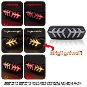 Resim Novahub Motosiklet Led Arka Lambası - Balık Kılçığı Şekli - Msx125/cbr650f/ctx700 Serisi Yedek Parça 