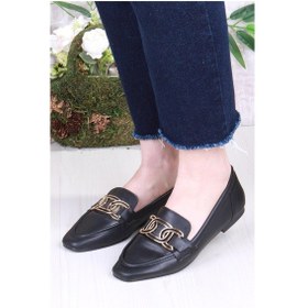 Resim Fort 42307 Toka Detaylı Şık Rahat Kut Burun Kadın Babet Sıyah 