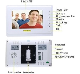 Resim Ucuzcu Market 7 Inç Görüntülü Diafon Sistemi (Tek Daire Için + Renkli + Sesli Konuşma + Kapıyı Açma) 