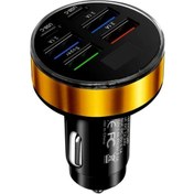 Resim Turcoshop11 Golden Renkli Xjdr Hızlı Şarj 4usb 2pd Qc3.0 Usb C Araba Şarj Cihazı Tip C Adaptör 