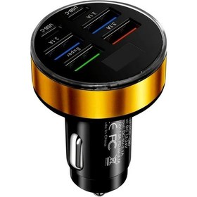 Resim Turcoshop11 Golden Renkli Xjdr Hızlı Şarj 4usb 2pd Qc3.0 Usb C Araba Şarj Cihazı Tip C Adaptör 