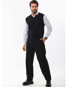 Resim Günay Erkek V Yaka Yün Süveter 1000 Siyah 