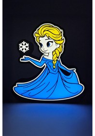 Resim Mavi Elsa Frozen Temalı Led Gece Lambası, Dekoratif Ve Şık Aydınlatma Seçeneği Çok Renkli 
