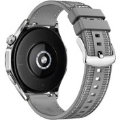 Resim Forzacase Huawei Watch Gt 3 Pro 43mm İle Uyumlu Dikişli Kumaş Görünüm Silikon Kordon Kayış - Fc1059 