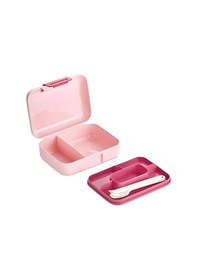Resim 6 Bölmeli Yemek Saklama Kabı Çatal, Kaşık Ve Bıçaklı Beslenme Kutusu, Lunch Box Diyet, Pembe Desenli 