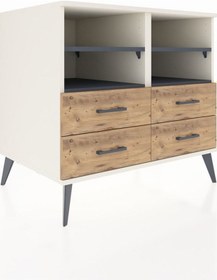 Resim Kronos Şifonyer 4 Raflı 4 Çekmeceli 88x59x80 Aytaşı-antrasit/çam Antrasit/çam 