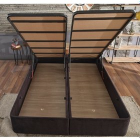 Resim Nironyatak Niron Ela Baza Ve Başlık Seti 200X200 Cm Çift Kişilik Siyah Kumaş 