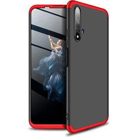 Resim Huawei Honor 20 Kılıf Double Dip 360 Protective Siyah Kırmızı 