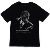 Resim fame-stoned Unisex Siyah Gazi Mustafa Kemal Atatürk Baskılı T-shirt 