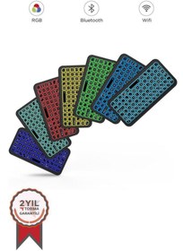 Resim M7 Kablosuz RGB Işıklı Siyah Bluetooth Mini Klavye 