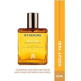 Resim Athenias Body Oil 50 Ml Yüz Ve Vücut Yağı 21 Çeşit Organik Yağ Ve Ekstrakt + Nemlendirici + Doğal Parlaklık 