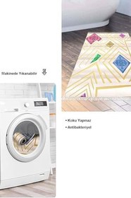 Resim Kaymaz Taban Djt Banyo Halı Star Pamuk Saçaklı Modern P1337 P1337P1-9, Çok Renkli, 80 x 150 