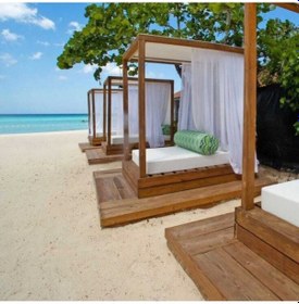 Resim BERZBUĞ LÜKS Ahşap Bahçe Yatak 180wX220dX180h Şezlong 