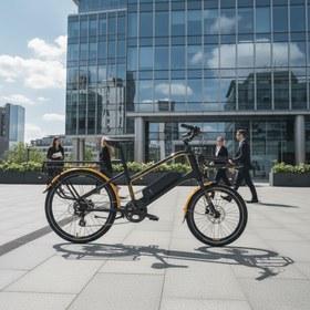 Resim Carraro E-LINE eLORRY 2.1 Elektrikli Bisiklet 2026 - Mat Siyah Sarı 