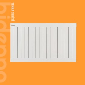 Resim bideppo.com Terra Serisi Yükseklik 60 cm Genişlik 22 Dilim (123 Cm) Alüminyum Radyatör 