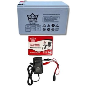 Resim Ortec 12v 7ah Gri Bakımsız Kuru Akü - Ortec 12v 1a Akü Şarj Aleti Seti 