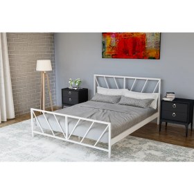 Resim Metalia Gm 227 Gözde Beyaz Çift Kişilik Karyola 150 x 200 