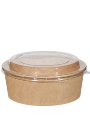 Resim balcı ambalaj 1100 CC KRAFT KARTON SALATA KASE - KAPAKLI - 100 ADET 