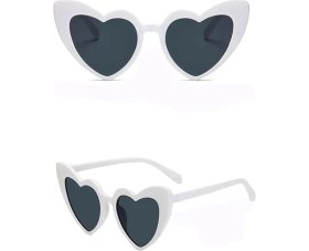 Resim Beyaz Renk Kalp Gelin Düğün Gözlüğü 15X5 cm 