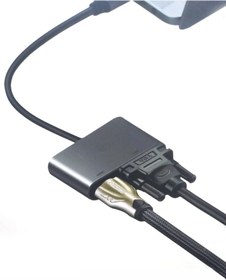Resim Usb-c 3.1t To Hdmı + Vga Adaptör Dönüştürücü 