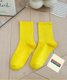 Resim Esinti Kadın Erkek Çocuk Uzun Soket Renkli Desensiz Çorap Seti 5 Adet 