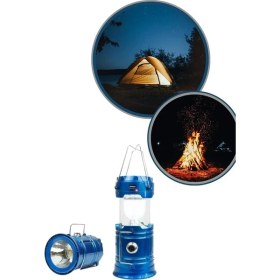 Resim Büyük Boy Güneş Enerjili Kamp Feneri Işıldak Lamba USB Şarjlı 