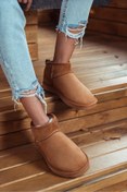 Resim Pinkada Kadın Taba Içi Kürklü Mini Süet Bot & Bootie 