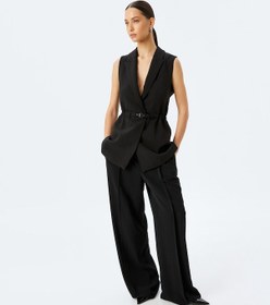 Resim Koton Kemerli Kruvaze Uzun Blazer Yelek Siyah 5sak20008uw Siyah 