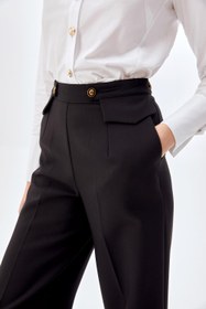 Resim Leg Fit Bel Detaylı Pantolon SİYAH - Siyah / 40 