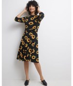 Resim Supplierby Kadın Fakir Kol Bisiklet Yaka Midi Mikro Elbise Siyah 