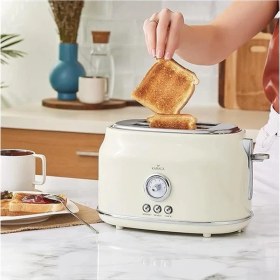 Resim AyrStore Retro Ekmek Kızartma Makinesi Krem 
