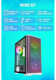 Resim Game Garaj Rise S7 R5-5600 16 GB 1 TB SSD RTX5060 Free Dos Masaüstü Oyuncu Bilgisayarı 