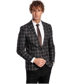Resim Slim Fit Sivri Yaka Siyah Erkek Ceket 001 