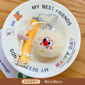 Resim Silver1 Peluş Bebek Aşk Düğmesi Çanta Kolye Sevimli Biblolar Bebek Çekicilik Küçük Kolye Anahtarlık (Yurt Dışından) 