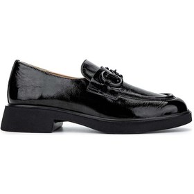 Resim Tamer Tanca Kadın Hakiki Deri Siyah Rugan Loafer Ayakkabı 1051 5761 Bn Ayk Sk24-25 Sıyah Krsk Rgn Siyah Kırışık Rugan 