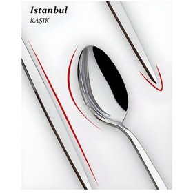 Resim İstanbul model çatal kaşık bıçak seti 72 parça 12 kişilik 18/10 Cr/Ni Gri 